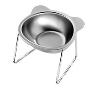 Cat Raised Bowl - Wide and Shallow Cat Food Dish, Stainless Steel Slanted Cat Bowl | 15° Angled Design Pet Feeding Tool, Lifted Cat Food Feeding Bowls for Medium Cats, Large Cats, and Kittens