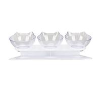 Cat Raised Feeder Bowl 3 Bowls Transparent Detachable Cervical Spine Protection Elevated Cat Food Bowls For Pet Cat Helping To Protect The Safety Of The Cat'S Diet