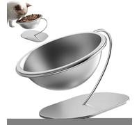 Cat Raised Food Bowl - Metal Kitten Food Container, Pet Feeding Accessory for Indoor Use, Large Lifted Bowl, Stable Stainless Base with Non-Slip Finish, Feline Dining Hub for Feeding and Hydrating