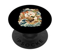 Cat Ramen Aesthetic Japanese Traditional Artwork Anime Cat PopSockets Adhesive PopGrip