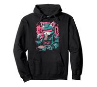 Cat Ramen Cyborg Japanese Aesthetic Mecha Anime Cat Pullover Hoodie