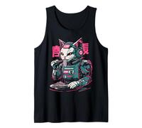 Cat Ramen Cyborg Japanese Aesthetic Mecha Anime Cat Tank Top