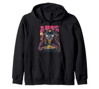 Cat Ramen Cyborg Japanese Aesthetic Mecha Anime Cat Zip Hoodie