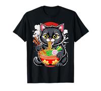 Cat Ramen Graphic Tees Funny Japanese Kawaii Anime T-Shirt