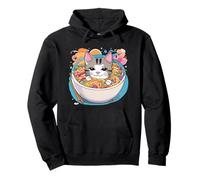Cat Ramen Japanese Funny Graphic Tees Kawaii Cat Gifts Anime Pullover Hoodie