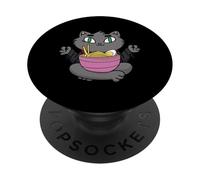 Cat Ramen Lover Anime Kitty Dad Mom Tonkatsu Spicy Noodles PopSockets Adhesive PopGrip