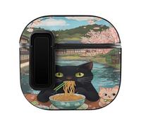 Cat Ramen Noodles Japan Personalized Wireless Bluetooth Earphone Protective Earbud Case Compatible with Airpods 4