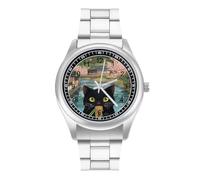 Cat Ramen Noodles Japan Simple Stainless Watch Fashion Designer Wristwatch Easy Reader Analog Watches Gifts for Men