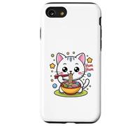 Cat Ramen Slurp Session Fun Food Animal Design Case for iPhone SE (2020) / 7/8
