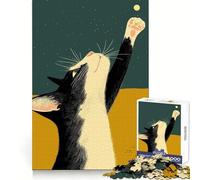 Cat Reaching for Star for Adults 1000 Piece Puzzle Mind Wellness Leisure Pleasure Sharp Edges Unique Xmas Gift size 50x75cm