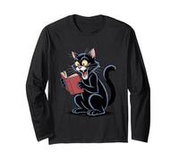 Cat Reading a Book Crazy Kitty Bookworm Long Sleeve T-Shirt