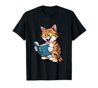 Cat Reading a Book Crazy Kitty Bookworm T-Shirt
