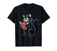 Cat Reading a Book Crazy Kitty Bookworm T-Shirt