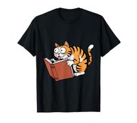 Cat Reading a Book Crazy Kitty Bookworm T-Shirt