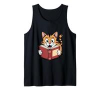 Cat Reading a Book Crazy Kitty Bookworm Tank Top