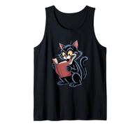 Cat Reading a Book Crazy Kitty Bookworm Tank Top