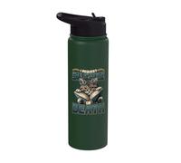 Cat Reading Book Requests Silence While Reading Books Stainless Steel Insulated Water Bottle