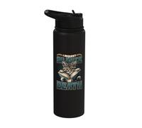 Cat Reading Book Requests Silence While Reading Books Stainless Steel Insulated Water Bottle