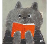 Cat Reading Greeting Card