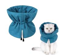 Cat Recovery Collar Adjustable Cotton Pet Cone Soft Dog Cats Protective Small Pet Recovery Cone Collar for Anti-Bite/Lick Protect Recover from Surgery or Wound for Cat Dog (Blue, M)