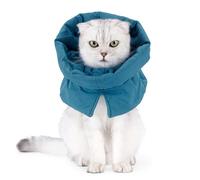 Cat Recovery Collar Dog Neck Collars After Surgery Soft Adjustable Cat Protective Collar for Prevent Licking and Bite, Rehabilitation, Keep Warm (Blue, S)