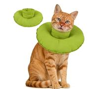 Cat Recovery Collar M, Soft Cat Cone for Cats, Anti Lick Protective Collar, Adjustable Cat Cone Collar to Stop Licking, Lightweight After Surgery Collar, Comfortable Alternative to E Collar Green