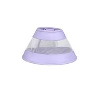 Cat Recovery Collar, Mesh Stitching Soft Breathable Cat Cone Collar, Anti-Scratch Cotton Pet Cone E-Collar Protective Collar for Post-Surgery Wound Healing Purple L