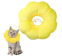 Cat Recovery Collar, Soft Cat Cone Adjustable Pet Recovery Collar Sunflower Design S Size Anti Licking Protective Collar for Cats Rabbits Small Dogs After Surgery Healing