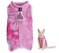 Cat Recovery Suit After Surgery, Breathable Anti-Licking Bodysuit, Soft Post-Op Vest Alternative to Cone for Cats Abdominal Wounds or Skin Diseases (Pink, S)