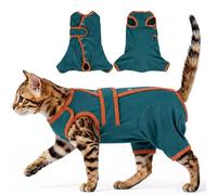Cat Recovery Suit After Surgery,Onesie Surgical Suit with Hind Leg,Green XL