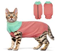 Cat Recovery Suit, Breathable Cat Surgery Recovery Suit Female, Cone of Shame Alternative for Cats, Anti Licking Cat Onesie Kitten Surgical Full Bodysuit for Abdominal Wound Skin Diseases