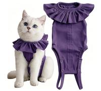 Cat Recovery Suit for Abdominal Wounds and Skin Diseases,Breathable Surgical Recovery Shirt After Surgery Wear Anti Licking Wounds,E-Collar Alternative for Female Cats Kitten(RSC01-deep Purple-S)