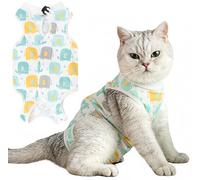 Cat Recovery Suit for Cats After Surgery, Breathable Onesie for Spay Abdominal Wounds, Kitten Surgical Recovery Pajama Female Cone of Shame Alternative for Anti-Biting Licking(Elephant, M)