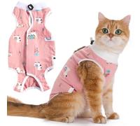 Cat Recovery Suit for Cats After Surgery, Breathable Onesie for Spay Abdominal Wounds, Kitten Surgical Recovery Pajama Female Cone of Shame Alternative for Anti-Biting Licking(Alpaca, L)