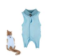 Cat Recovery Suit, Professional Cat Post-Surgery Suit, Elizabethan Collar & Cone Alternative, Anti-Lick Pet Vest for Kitten Spaying, Abdominal Wounds, or Skin Diseases (Blue, M Size)