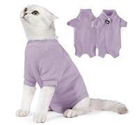 Cat Recovery Suits, Onesie for Cat Pet Wound Care After Surgery,The E-Collar Alternative for Post-Operative Care Bandages Post-Surgery Wear (Light Purple, S)