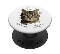 Cat Red Eyes Super Bad Street Style Vibes PopSockets Adhesive PopGrip