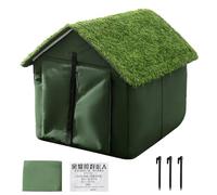 Cat Refuge - Weatherproof Cat Retreat Structure, Insulated Floor Cushion, Safe Outdoor Hiding, All Season Use, Durable Polyester Oxford Fabric, Pet Home in the Rear