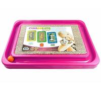 Cat Relax Scratch Board - Cat Toy & Bed - 3-in-1 Cat Scratcher with Ball - Board Cat Scratcher with Ball Track - Fun Gift - Kitten Scratch Mat - Refill Available (Pink)