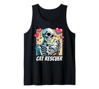 Cat Rescue Feral Kittens Homeless Cats TNR Cute Skeleton Tank Top