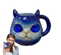 Cat Resin Geode Cat Coffee Mug - Mineral Crystal, Textured Animal Cup, Handmade Sculptural Drinkware Piece, Artistic Tea Coffee Vessel | Home Decor Accent, Display Cabinet Styling, Present Exchange
