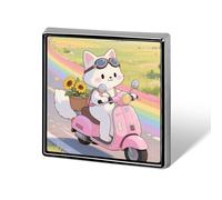 Cat Riding Motorcycles Brooch Pins Aluminum Alloy Lapel Pins for Men Women Badge Button Decorative Jewelry Charms for Hats Bags Backpacks Suits Shirts Scarves Clothing Accessories Gift