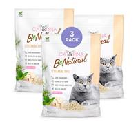 Cat&Rina Tofu Cat Litter Tray 5.5L Vegetable Clumping Cat Litter - Up to 30 Days of Use - Dispose in Organic or Toilet - Odour Free Sand | Classic Fragrance, 3 Pieces
