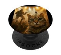 Cat Rock Concert Selfie Bigfoot Guitar & Alien Drummer PopSockets Adhesive PopGrip