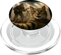 Cat Rock Concert Selfie Bigfoot Guitar & Alien Drummer PopSockets PopGrip for MagSafe