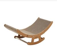 Cat Rocking Chair Scratching Board with Bamboo Frame | Corrugated Scratcher, Rocking Base