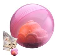 Cat Rolling Ball Toy, Rolling Ball Automatic Cat Enrichment Toys, USB Rechargeable, Turtle Car Shape with Lights & Music for Indoor Games, Exercise Play
