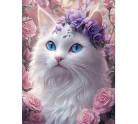 Cat Rose 500 Piece Jigsaw Puzzles for Adults, Fun jigsaw puzzles 500 pieces, Challenging Puzzle Perfect for Game Nights, Finished Puzzle Size is 52x38cm