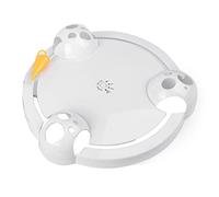 Cat Rotating Turntable Toy with Adjustable Speed, Anti Skid Design, 3 Mouse Holes for Catching Mouse Cat, Interactive and Stimulating Toy (White)