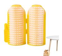 Cat Rubbing Corner - Cat Corner Groomer - Massage Comb Grooming Tool with Catnip Softer for Kitten Dogs Pet Wall Desk Book Shelf